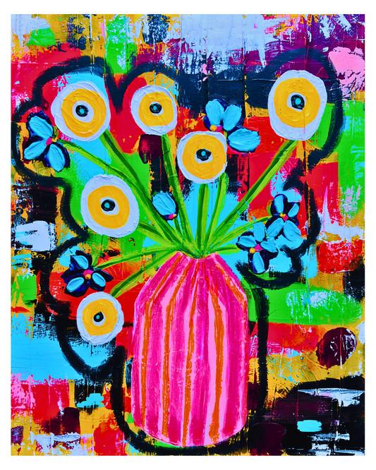 Abstract Flowers in a Vase